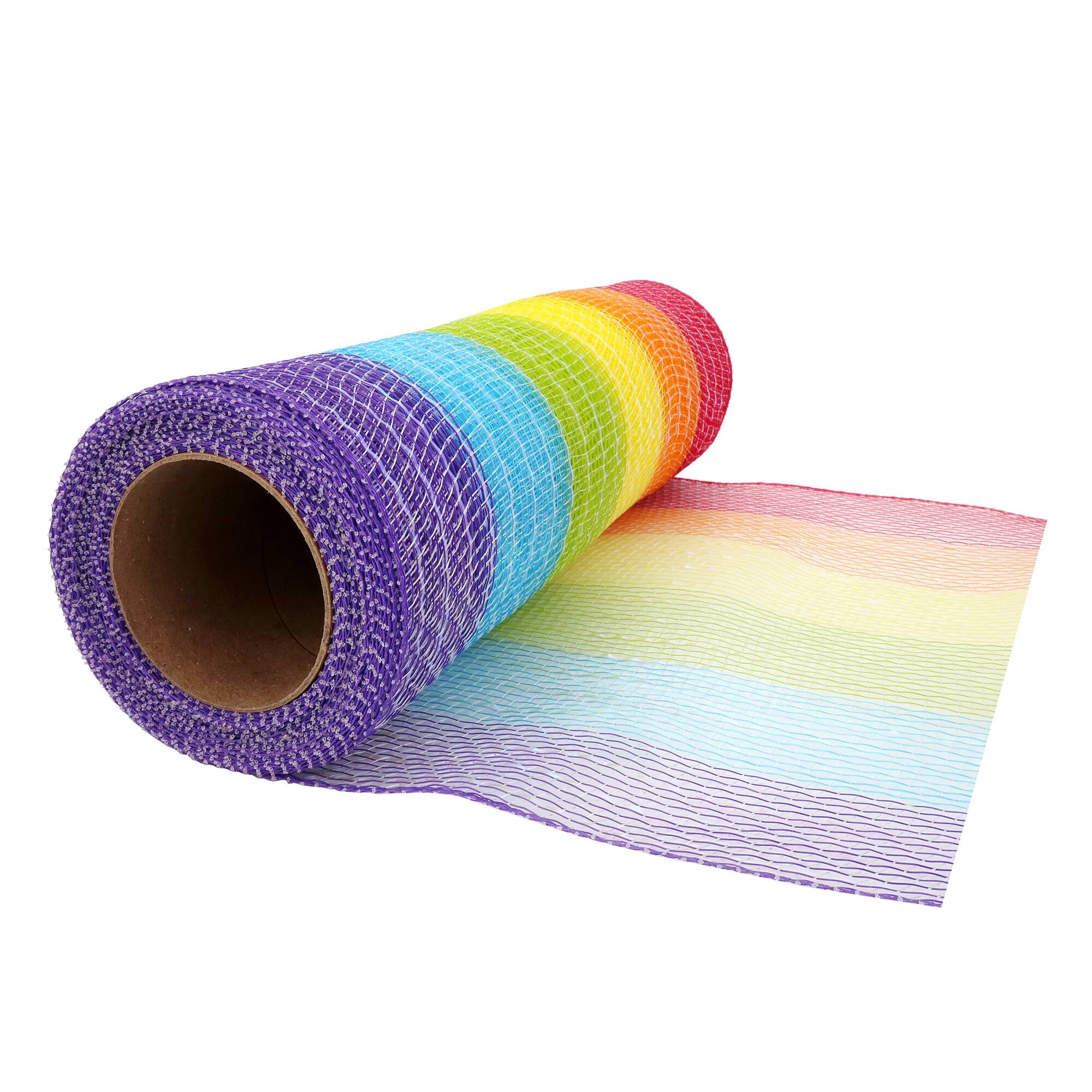 12 Pack: 10" x 6.3yd. Rainbow Striped Mesh by Celebrate It®